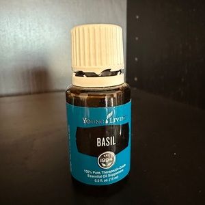 Young Living Basil Essential Oil 15ml Open Bottle High Fill Level Aromatherapy